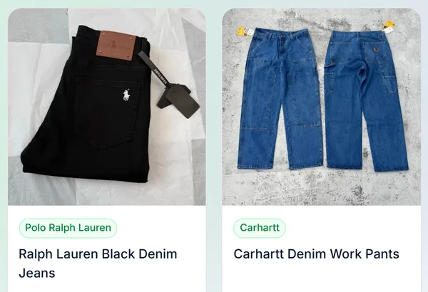 Jeans e denim: due schede prodotto prese dalla vetrina